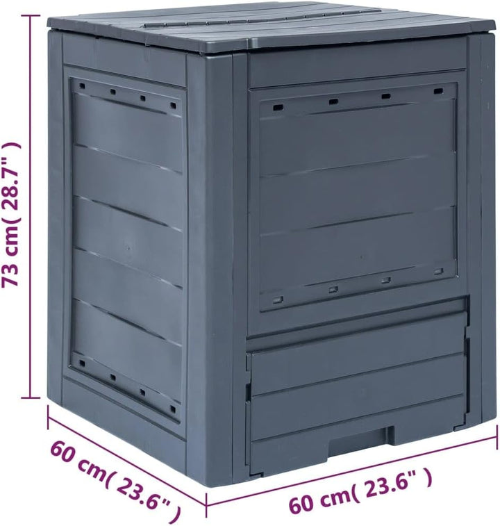 vidaXL Gartenkomposter Grau 260L Komposter Thermokomposter Schnellkomposter 260 l, 260 l