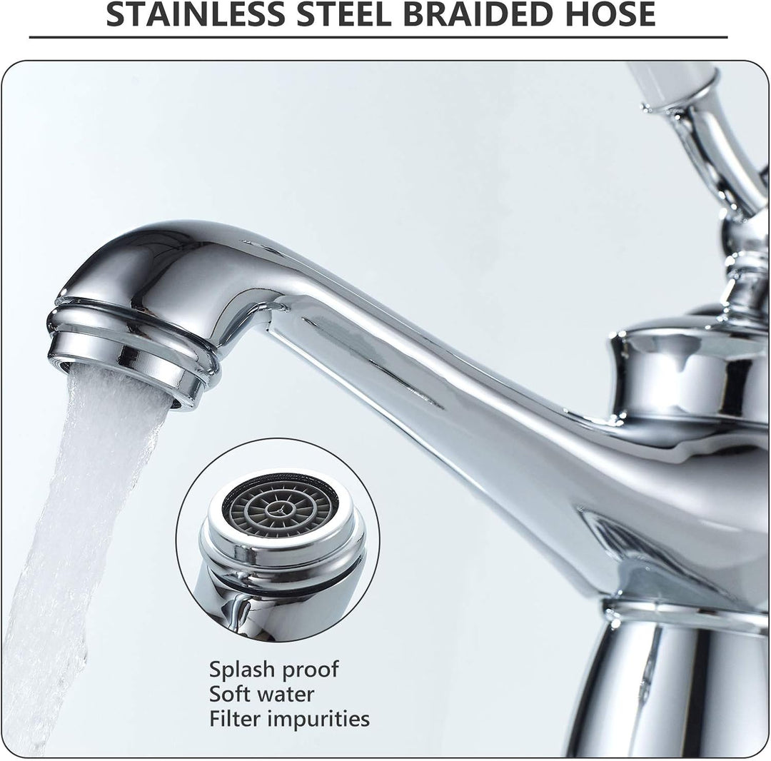 Namuoto Wasserhahn Retro, Wasserhahn für Bad Waschtischarmatur Messing Einhebelmischer Waschbecken W