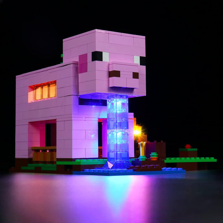 BrickBling Led Licht Set für Lego 21170 Minecraft Das Schweinehaus Bauset (Nur DIY-Beleuchtungsset,
