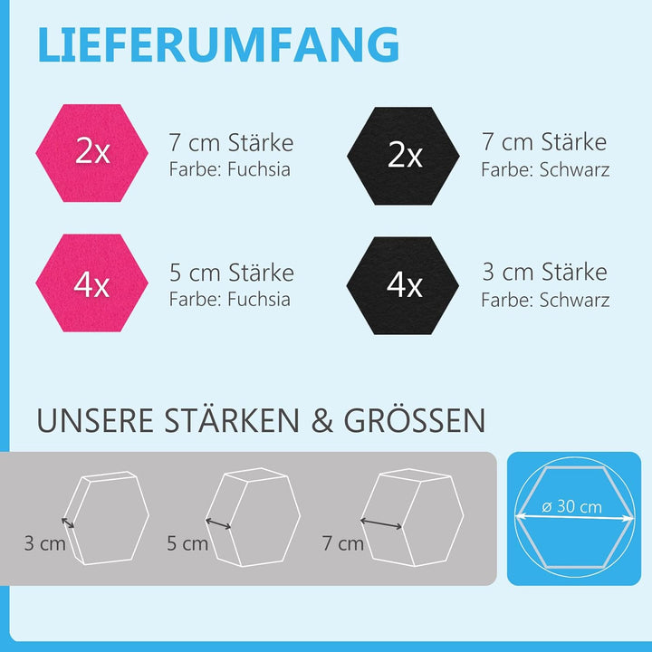 platino24 Schallabsorber COLORE aus Basotec G+ I Akustikpaneele mit Akustikfilz I 3D Wand-Paneele mi