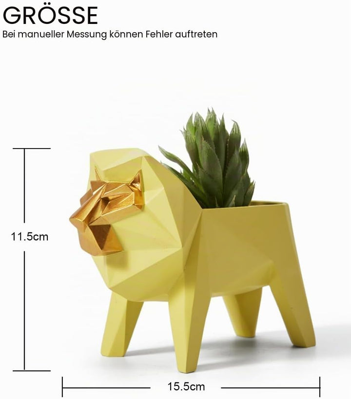 Amoy-Art Blumentopf Pflanzen Löwe Arts Skulptur Modern Dekor Statue Wohnzimmer Kunst Figuren Polyres