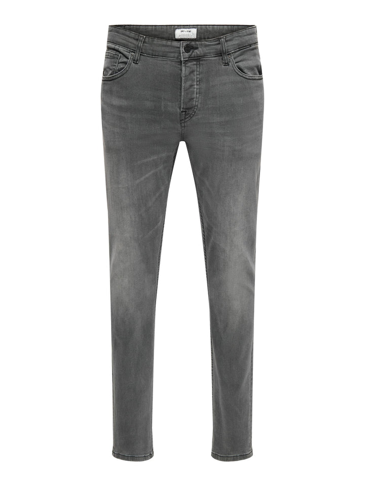 Only & Sons Male Slim Fit Jeans ONSLOOM Mid Rise Slim Fit Jeans 28W / 30L Black Denim