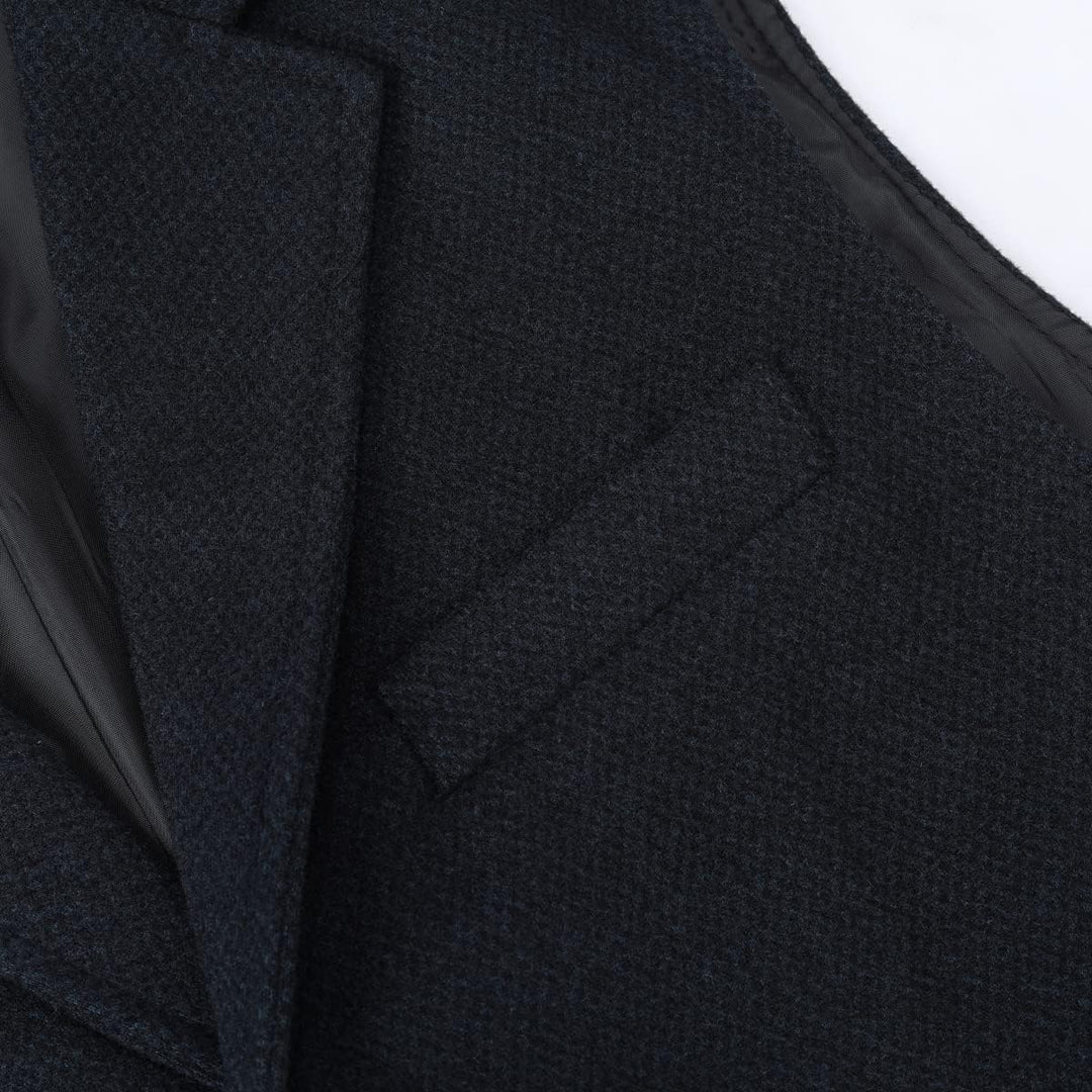 Allthemen Herren Weste Revers Tweed Wolle Anzugweste Formale Regular Fit Herrenweste Retro Business