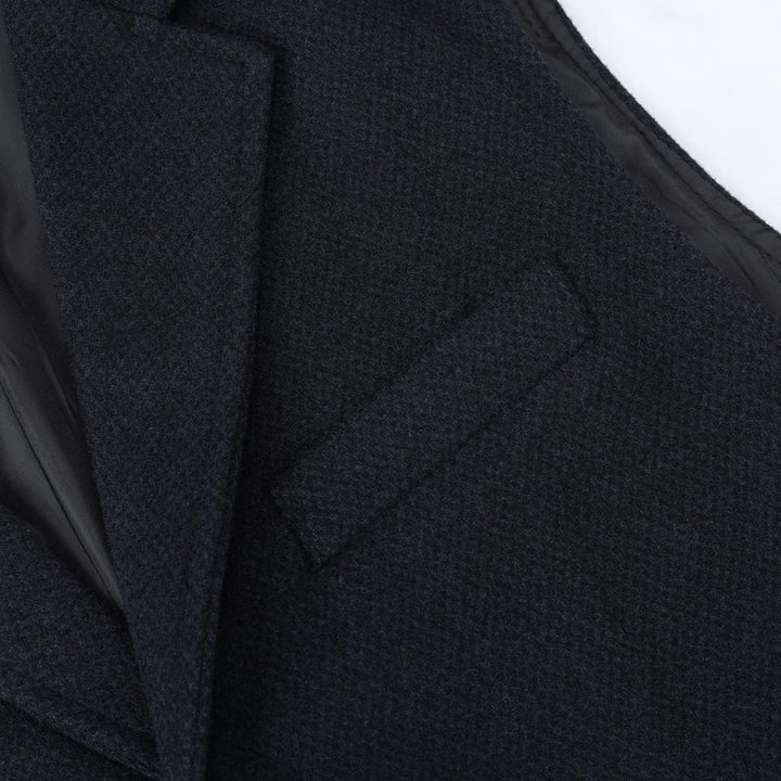 Allthemen Herren Weste Revers Tweed Wolle Anzugweste Formale Regular Fit Herrenweste Retro Business