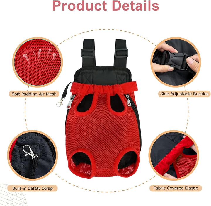 Hunde Rucksack für 5.9-6.8kg, Verstellbare Welpen Haustier Rucksack Hund Tragetasche, Camping und Re