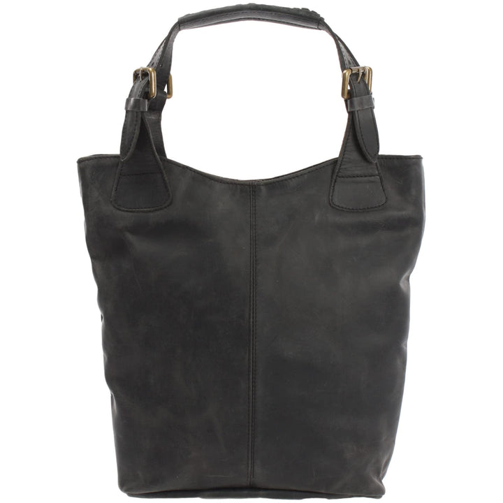 LECONI Henkeltasche Echt-Leder Vintage-Look Damentasche Handtasche für Damen Shopper für Freizeit, B