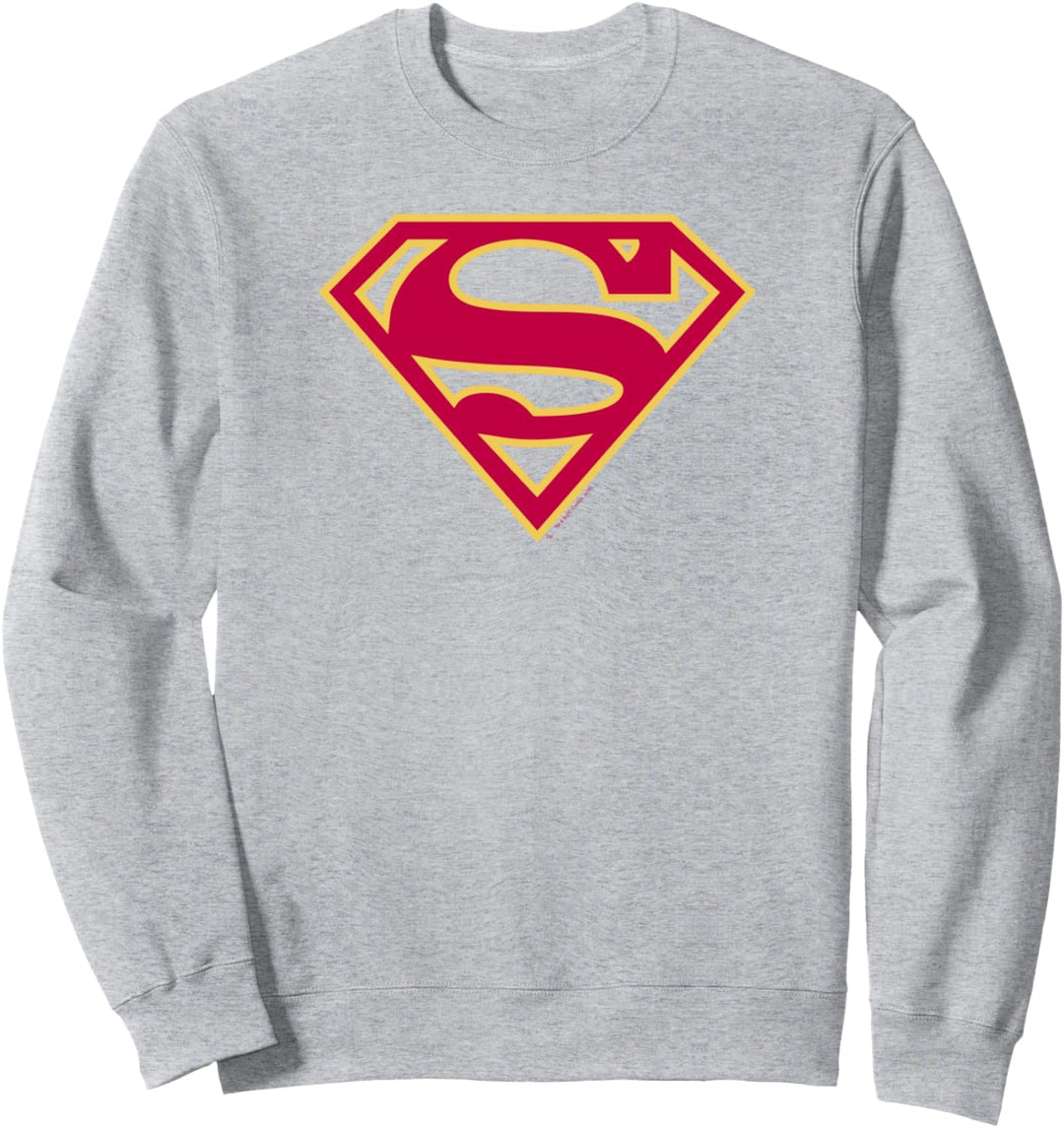 Superman Red & Gold Shield Grey Sweatshirt