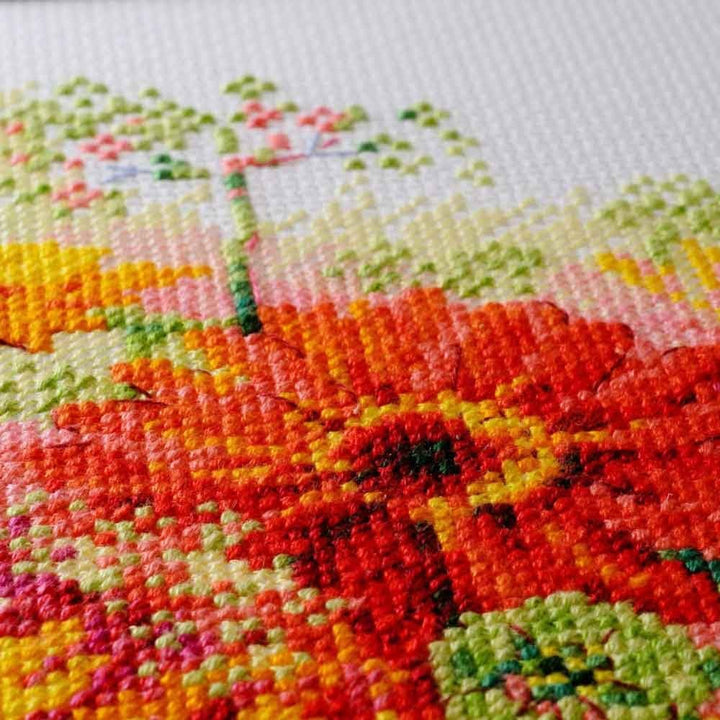 Riolis Stickbild-Set, Motiv Gerbera Water Colour