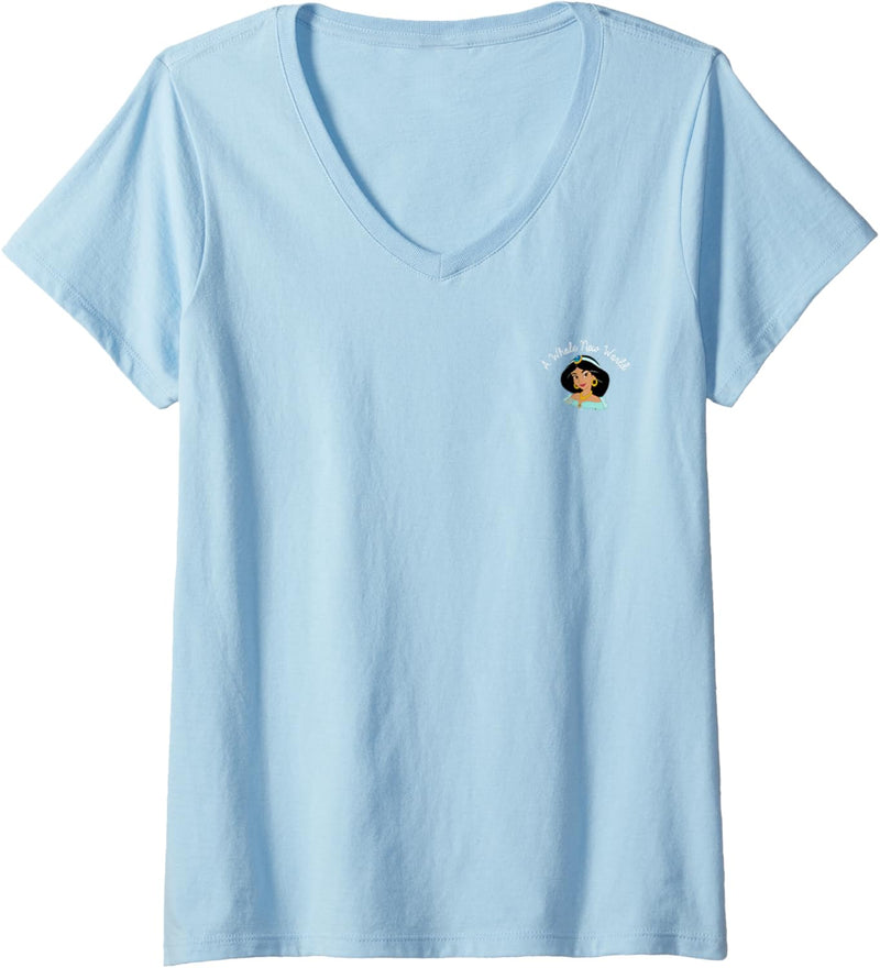 Disney Aladdin Jasmine Collegiate T-Shirt mit V-Ausschnitt