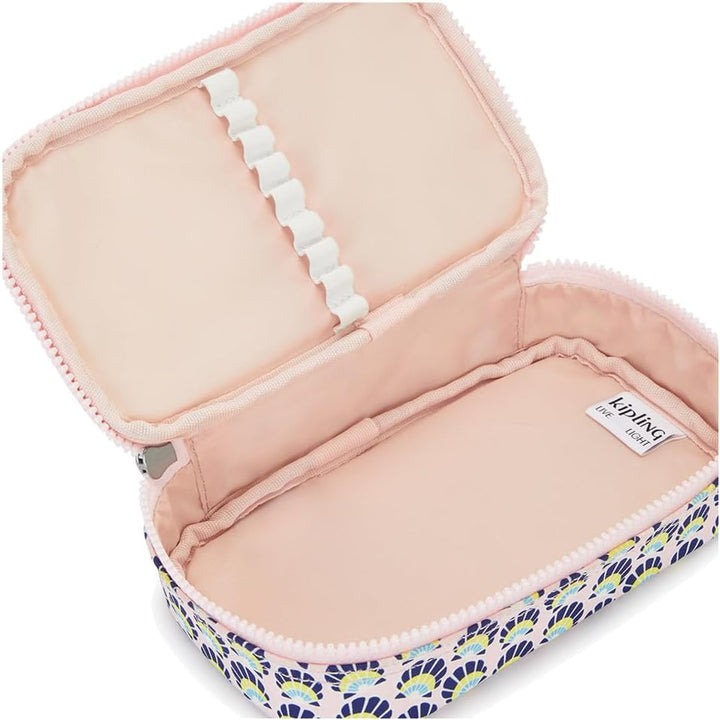 Kipling 50 PENS Medium pencase, Pouches, Cases, Geo Shell (Blue), Geo Shell