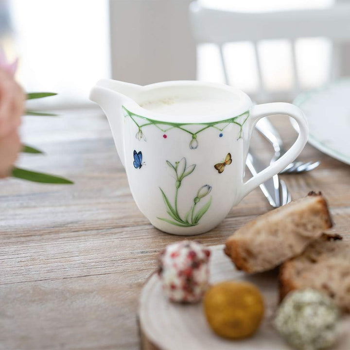 Villeroy und Boch Colourful Spring Milchkännchen, 280 ml, Premium Porzellan, Weiss/Bunt, Milchkännch