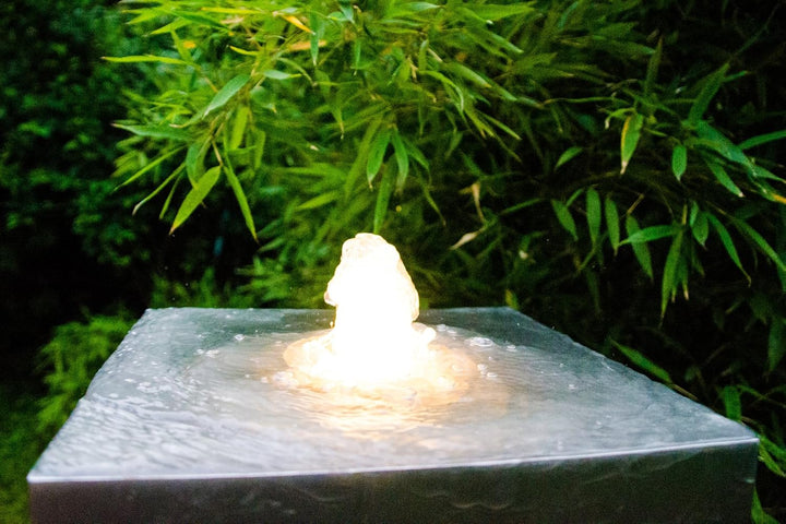 KÖHKO® Gartenbrunnen Tower Höhe 100 cm 26001 Springbrunnen mit Edelstahlbecken 100 CM Edelstahlbecke