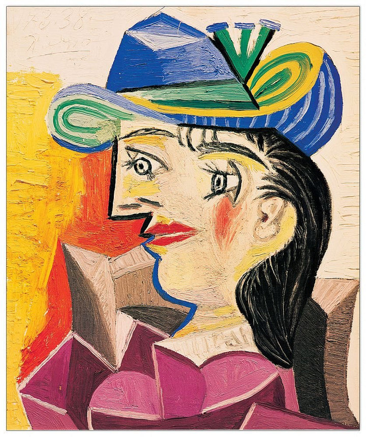 Artopweb TW17257 Picasso-Woman with A Blue Hat Dekorative Paneele, Holz, Multifarbiert, Massnahmen: