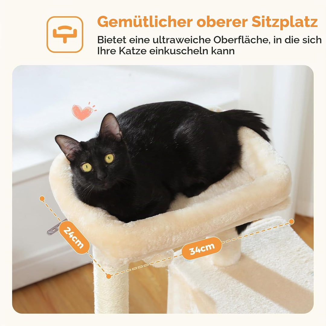 PAWZ Road Katzenbaum mit Metall-Plüsch-Hängematte, Katzenturm für ausgewachsene Katzen mit 2-türigem