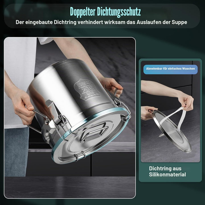 MccoMMon 6L/12L Edelstahl-Getreide,Lebensmittel Küche Container,Edelstahl luftdicht Tank,Küche Eimer