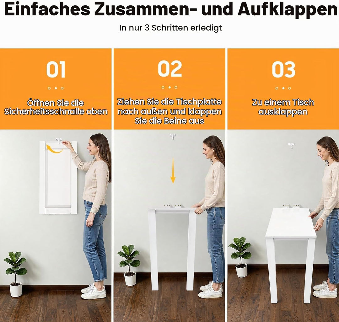 Wandmontierter Klapptisch Klappbarer Esstisch Wandklapptisch Küchentisch Platzsparender Wandtisch Wo