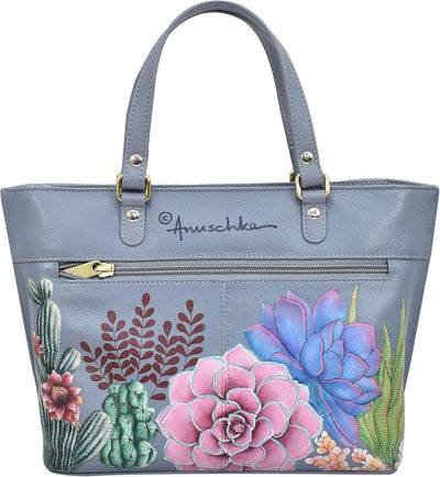 Anuschka Women's Echtleder Medium Tote - Handbemalte Handwerkskunst Desert Garden, Desert Garden