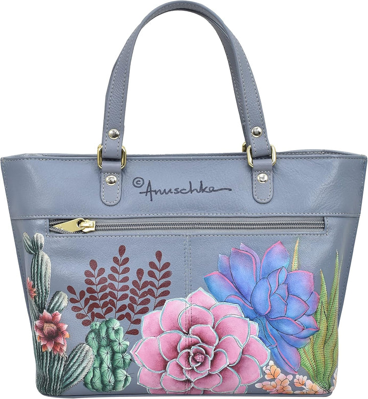 Anuschka Women's Echtleder Medium Tote - Handbemalte Handwerkskunst Desert Garden, Desert Garden