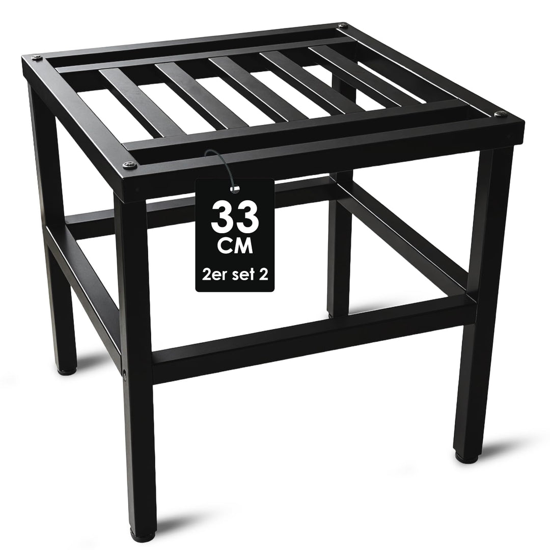 Metall Pflanzenständer 2er-Set, 33cm Schwarz Schwerlast Blumenständer Blumenhocker Pflanzenhocker,Ro