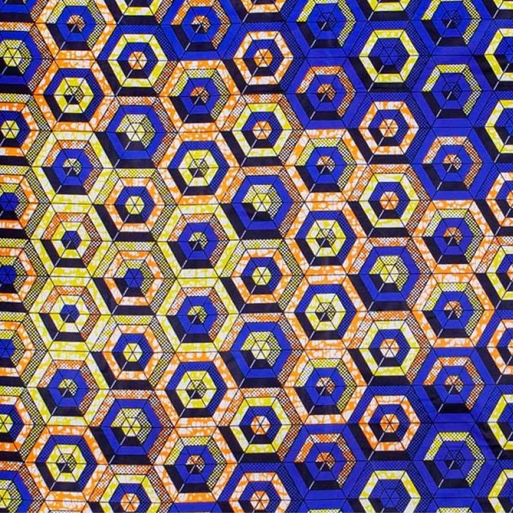Fituenly Afrikanischer Stoff Afrikanischer Ankara-wachsdruckstoff Geometrisches Muster Polyesterstof