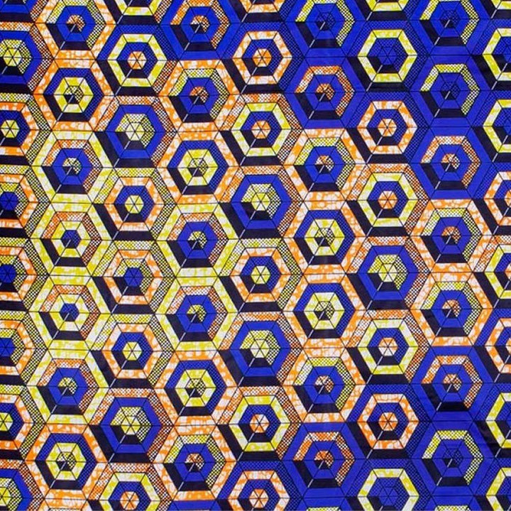 Fituenly Afrikanischer Stoff Afrikanischer Ankara-wachsdruckstoff Geometrisches Muster Polyesterstof