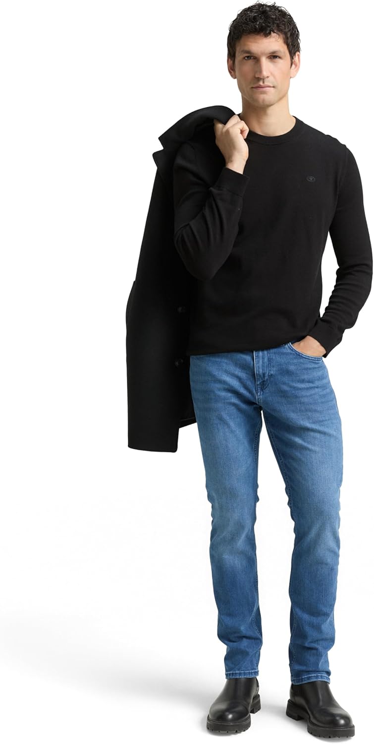 TOM TAILOR Herren Josh Regular Slim Jeans mit Coolmax®-Funktion 29W / 32L 10119 - Used Mid Stone Blu