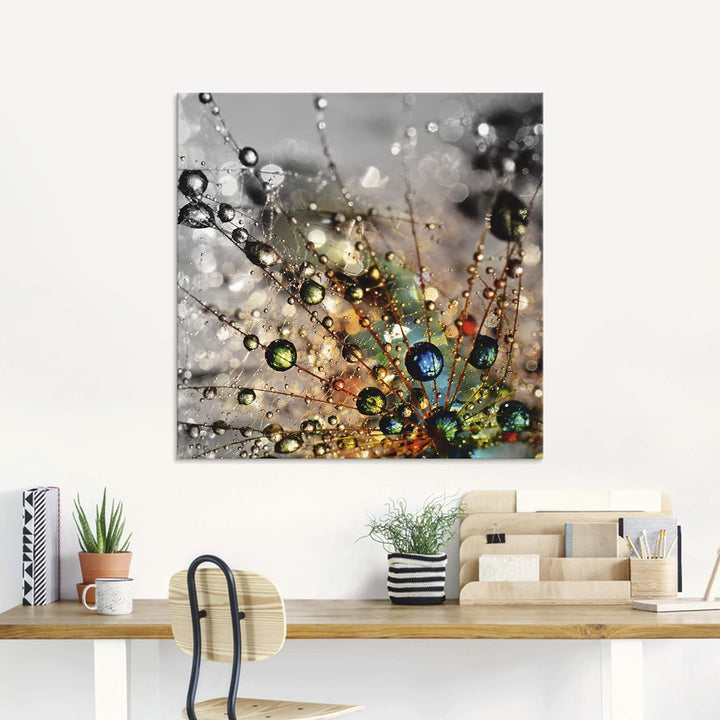 Glasbilder Wandbild Glas Bild einteilig 60x45 cm Querformat Natur Botanik Blumen Pusteblume Frühling