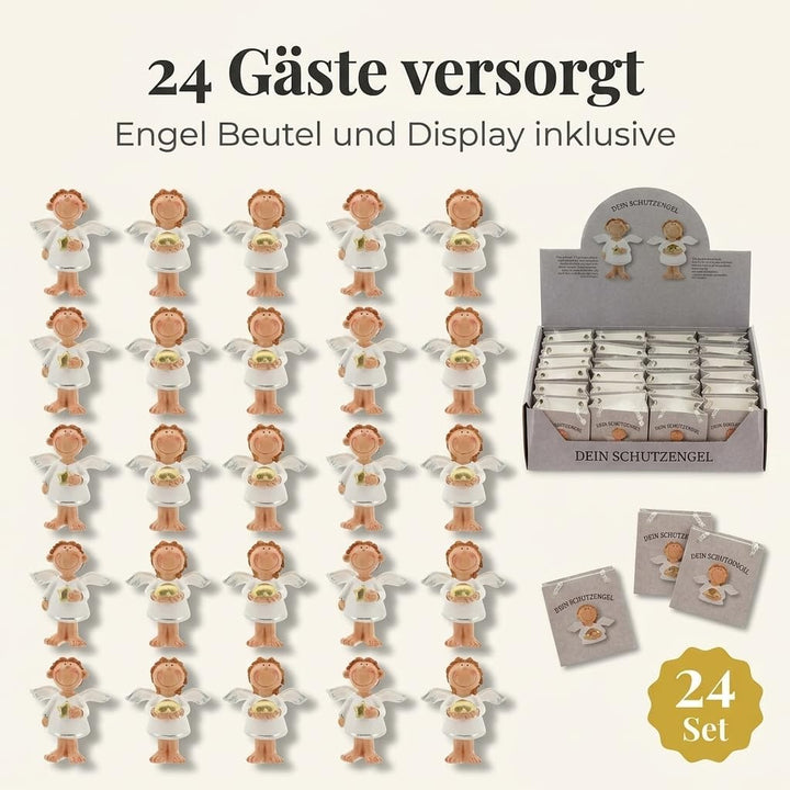 MIJOMA 24 Stück Set Schutzengel in Tüte 2-Fach Sortiert, im 24er Display, Gastgeschenk Glücksbringer