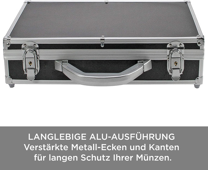 SAFE 268 - 288 Münzen-Koffer Diamant (ohne Inhalt) schwarz für Münzen verschiedener Durchmesser. Zum