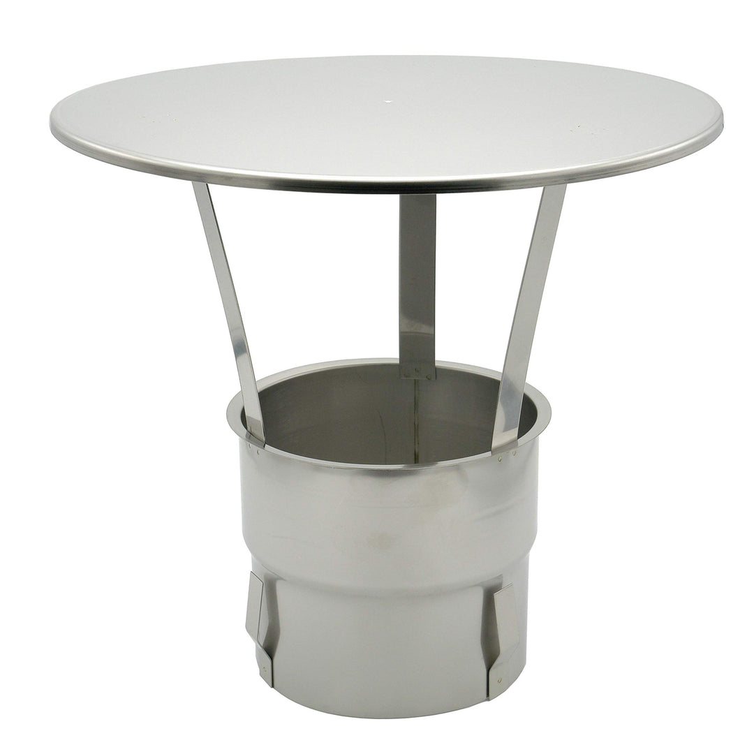 Regen-Haube mit Einschub 100mm Kaminhut aus Edelstahl mit Spannfedern ohne Werkzeug montierbar Säure