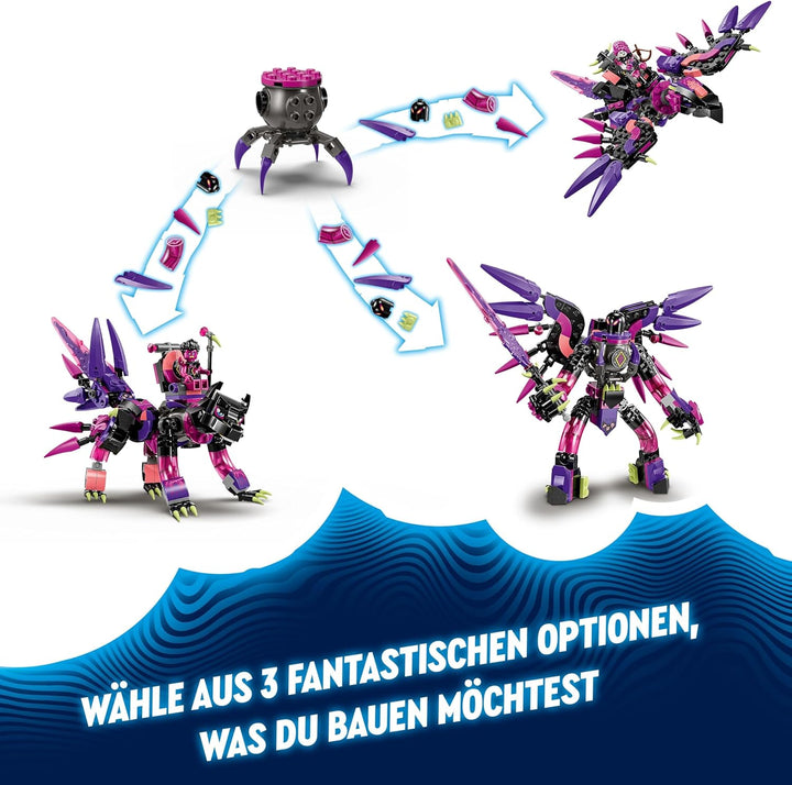 LEGO DREAMZzz 3-in-1 Die Albtraumkreaturen der Nimmerhexe, magisches Kinderspielzeug, baubarer Kesse