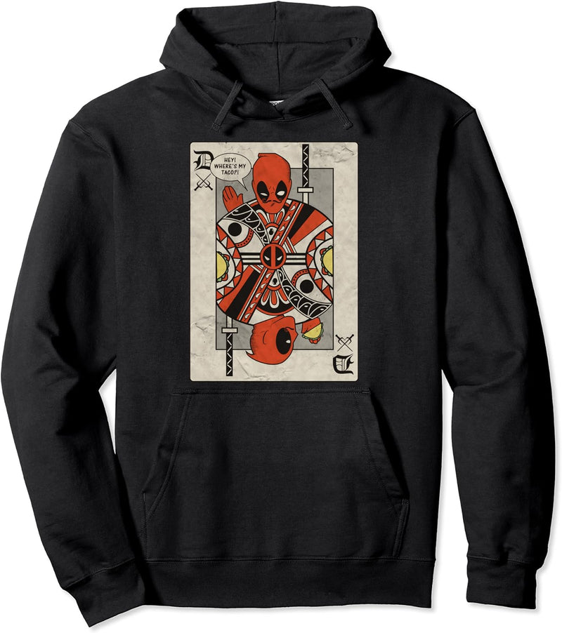 Marvel Deadpool Playing Card Taco Fight Pullover Hoodie