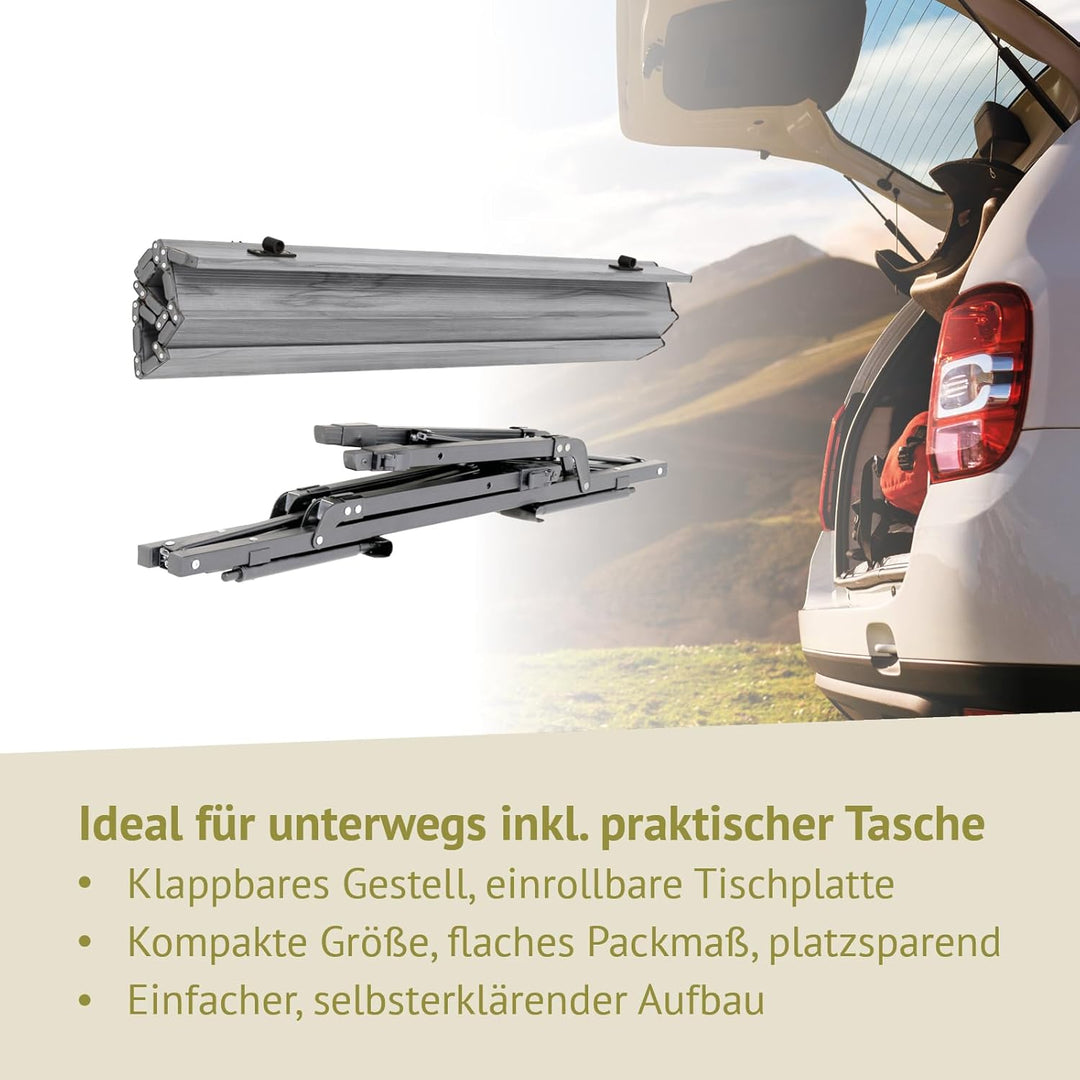 Campingtisch klappbar höhenverstellbar Falttisch tragbar Aluminium inkl. Tragetasche Outdoortisch we