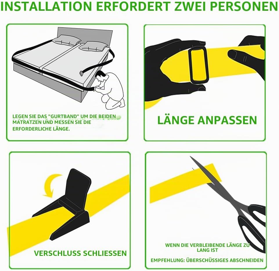 Matratzenhalter | Verbindet zwei Matratzen zu einer grossen LiegeFläche | variabel einstellbar | Mat
