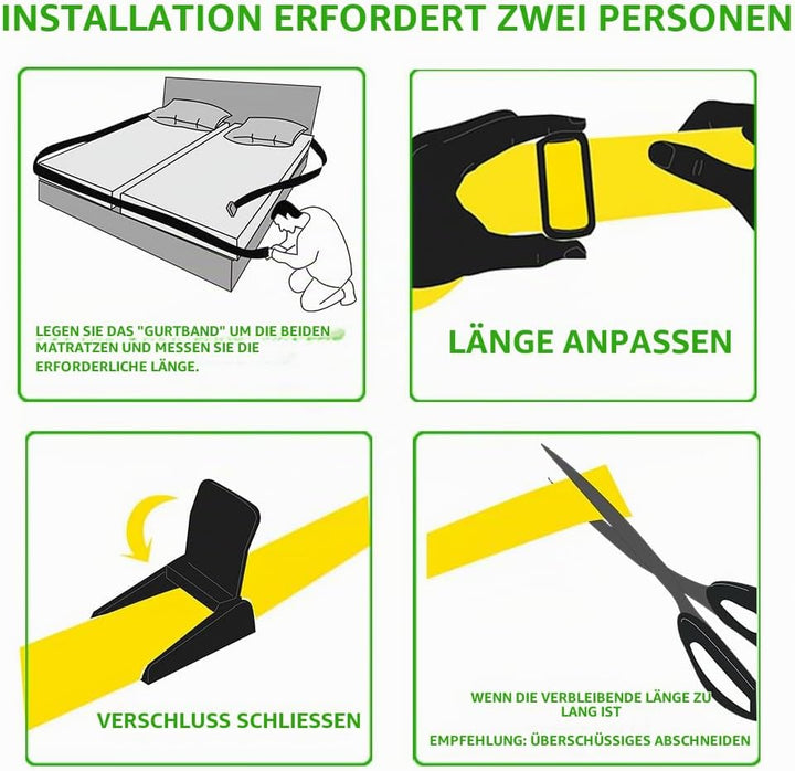 Matratzenhalter | Verbindet zwei Matratzen zu einer grossen LiegeFläche | variabel einstellbar | Mat