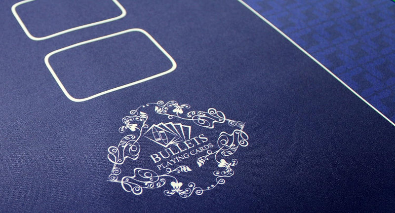 Bullets Playing Cards Profi Pokermatte blau in 100 x 60cm eigenen Pokertisch - Deluxe Pokertuch – Po