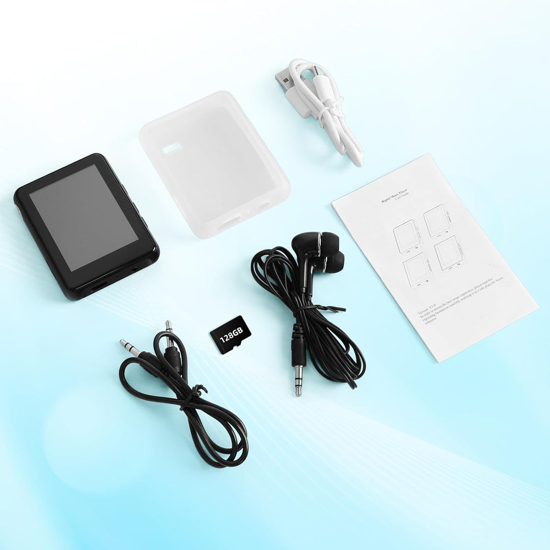 128GB MP3 Player mit Bluetooth -Tragbarer Musikplayer mit Lautsprecher, MP3 & MP4 Player, 2.4" Full