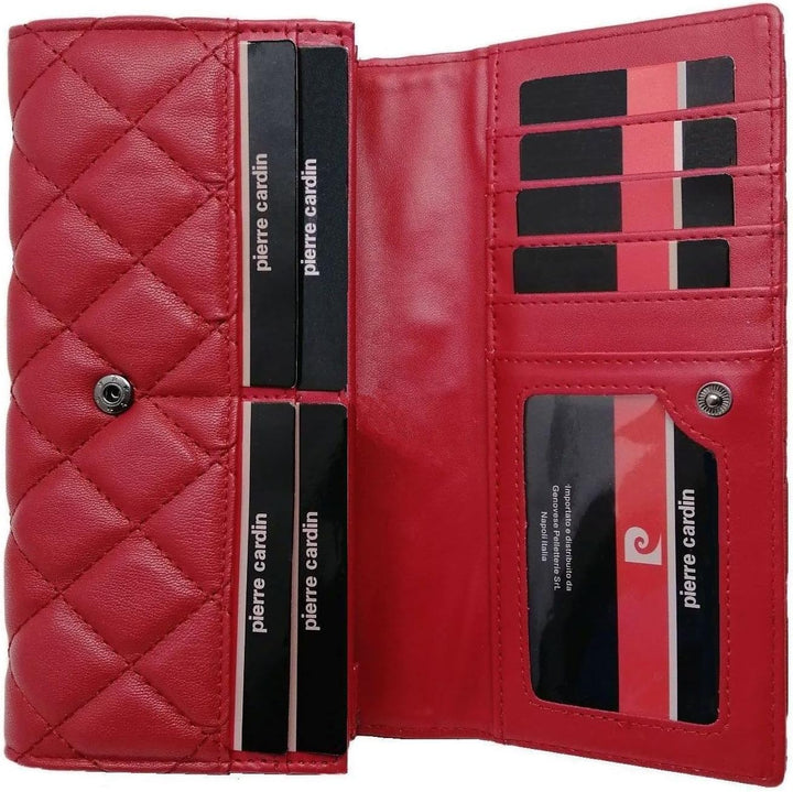 Pierre Cardin Damen geldbörse,Frauen geldorse, Mädchen, schön, gross, geräumig, Kunstleder, Geschenk