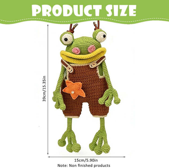 OPVXZAD DIY Häkeln Frosch Handytasche Set Handgemachter Frosch Umhängetasche mit Garn Füllwatte Zube