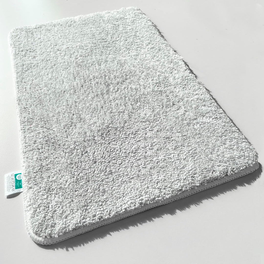 casa pura Badematte weiss weicher, Flauschiger Badezimmerteppich in Shaggy Optik, Badvorleger rutsch