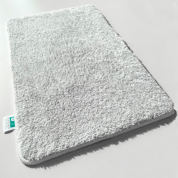 casa pura Badematte weiss weicher, Flauschiger Badezimmerteppich in Shaggy Optik, Badvorleger rutsch