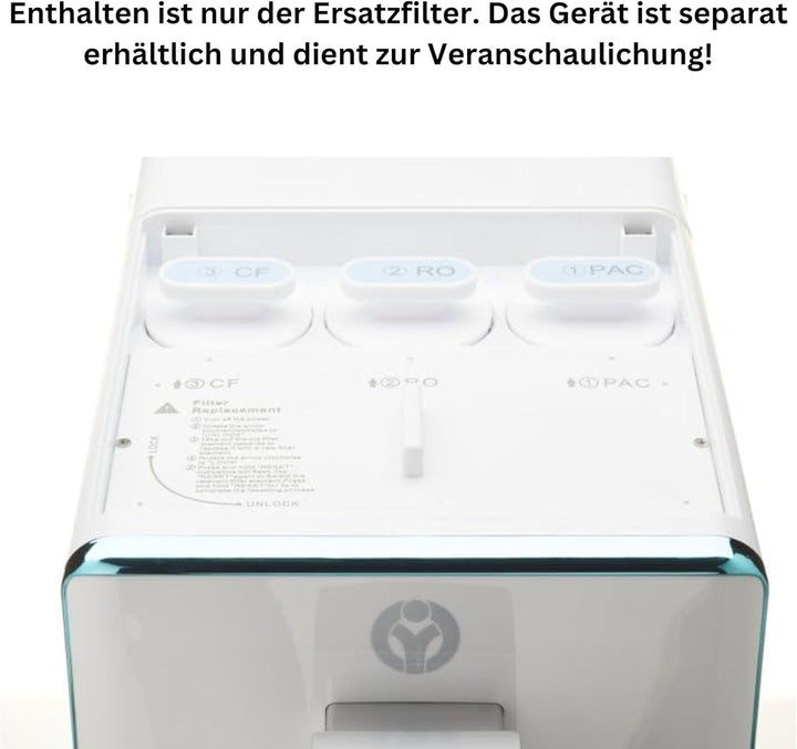 AuRa CF Ersatzfilter für Auftisch-Umkehrosmoseanlage W19 und W23 mit Wasserstoff-Ionisator und Heiss