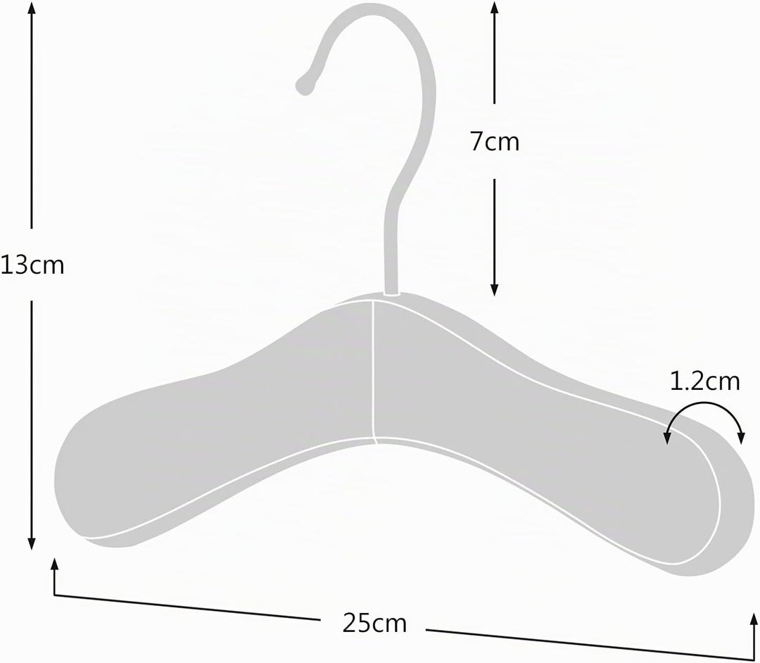 Hangerworld - Echtholz Baby Kinder Kleiderbügel, 12 Stück - Weiss - 25cm