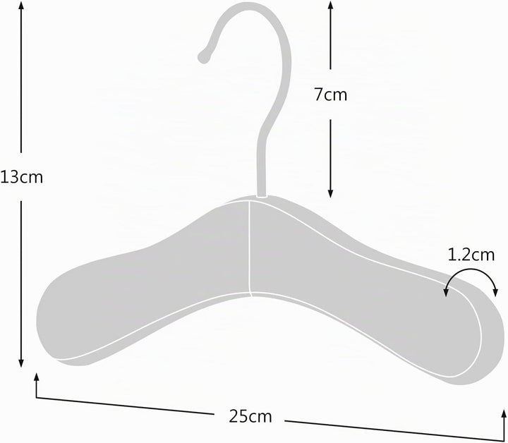 Hangerworld - Echtholz Baby Kinder Kleiderbügel, 12 Stück - Weiss - 25cm