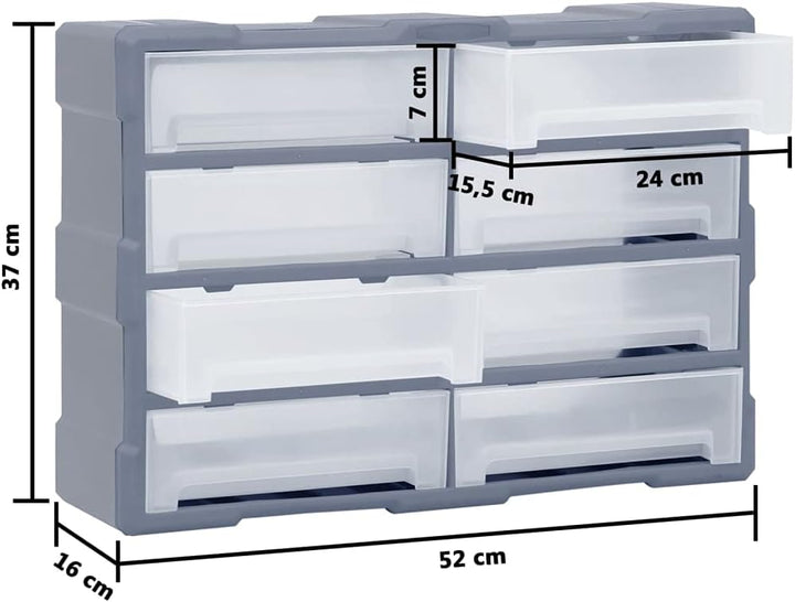 vidaXL Multi Schubladen Organizer 8 grosse Schubladen Kleinteilemagazin Sortierkasten Sortierbox Sor