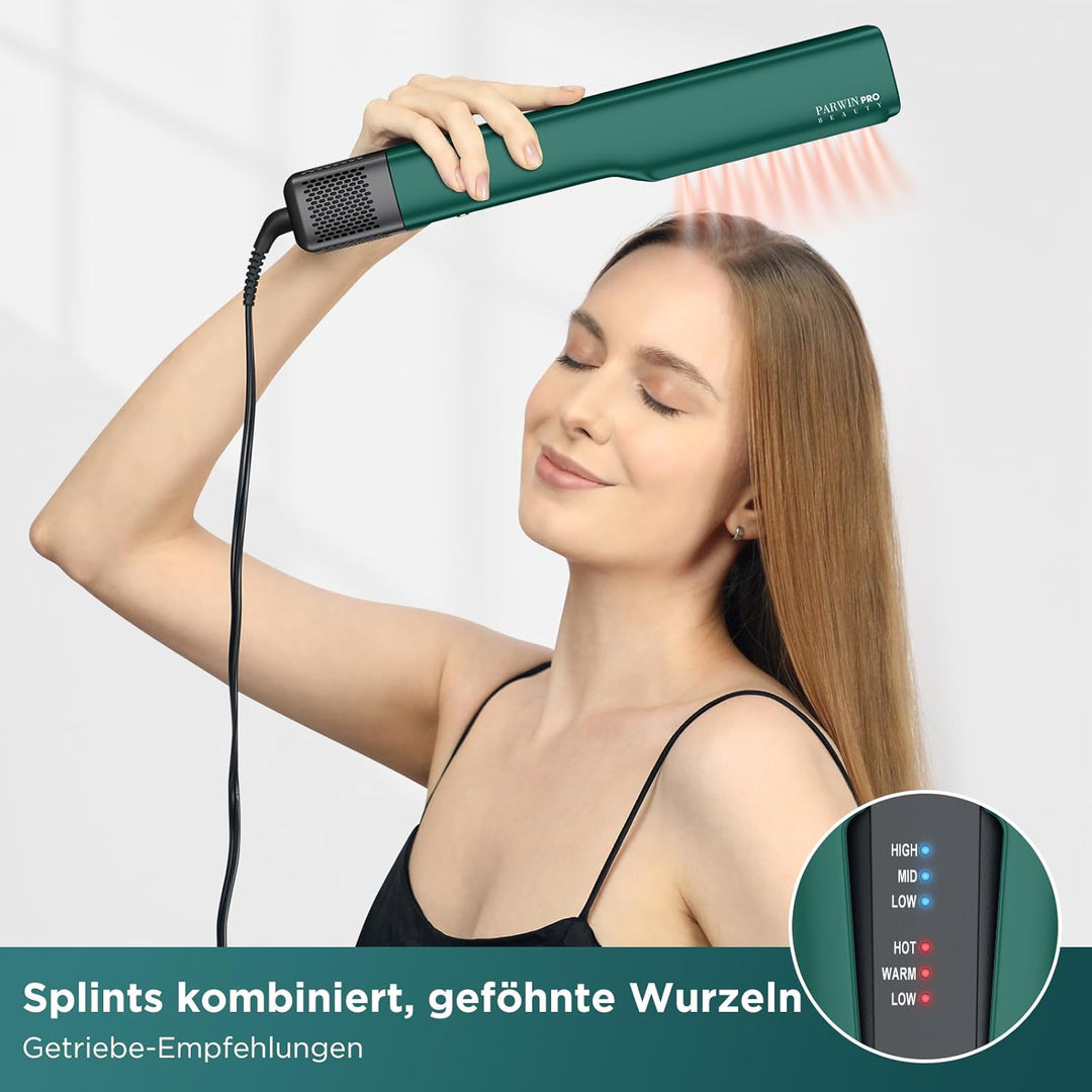 Air Haarglätter, PARWIN PRO BEAUTY Ionen Air Glätteisen, Nass bis Trocken, Ohne Heizplatten, Ohne Hi