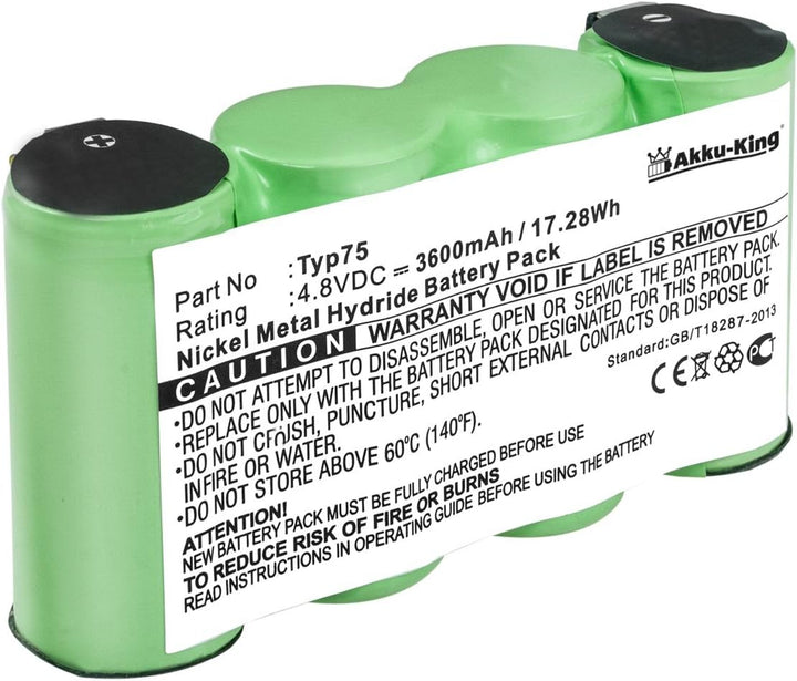 Akku-King Akku kompatibel mit AEG Liliput AG64x - ersetzt Typ75 - NI-MH 3600mAh AEG Typ75, AEG Typ75