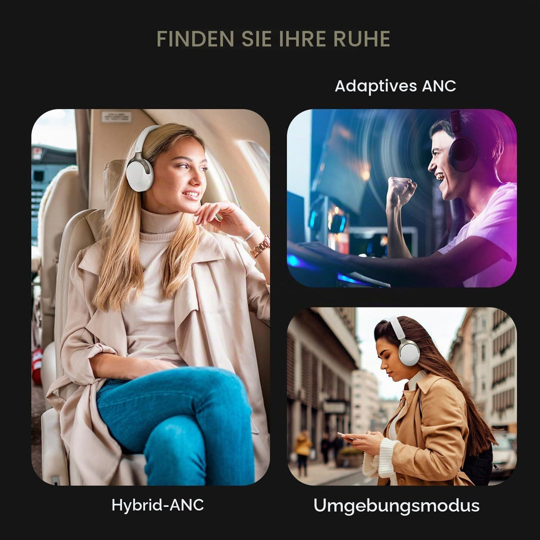 CREATIVE Zen Hybrid SXFI Kabellose Over-Ear-Kopfhörer mit Super X-Fi-Technologie, adaptiver hybrider