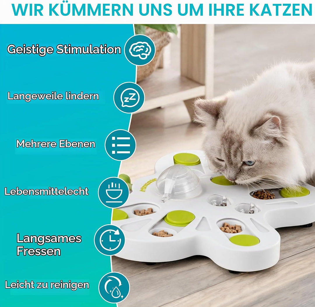 ALL FOR PAWS Interactives Katzen-Futterstation Puzzle (Schmetterling Katzen-Futterstation Puzzle), S