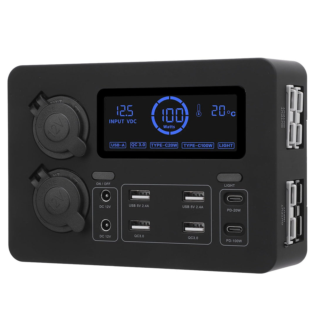 12 V Mini Power Box, 100W LCD -Display USB C QC3.0 Port für 4 Anderson Outlet Multifunktionale Leist